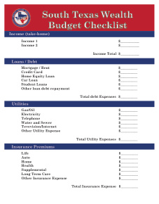 Cover: Budget Checklist